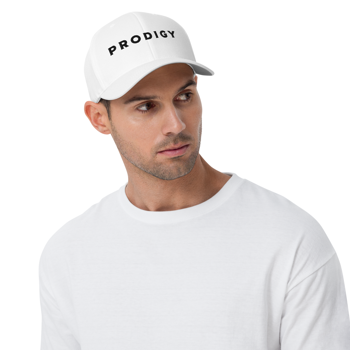 Prodigy FlexFit Closed Back Twill Cap (White)