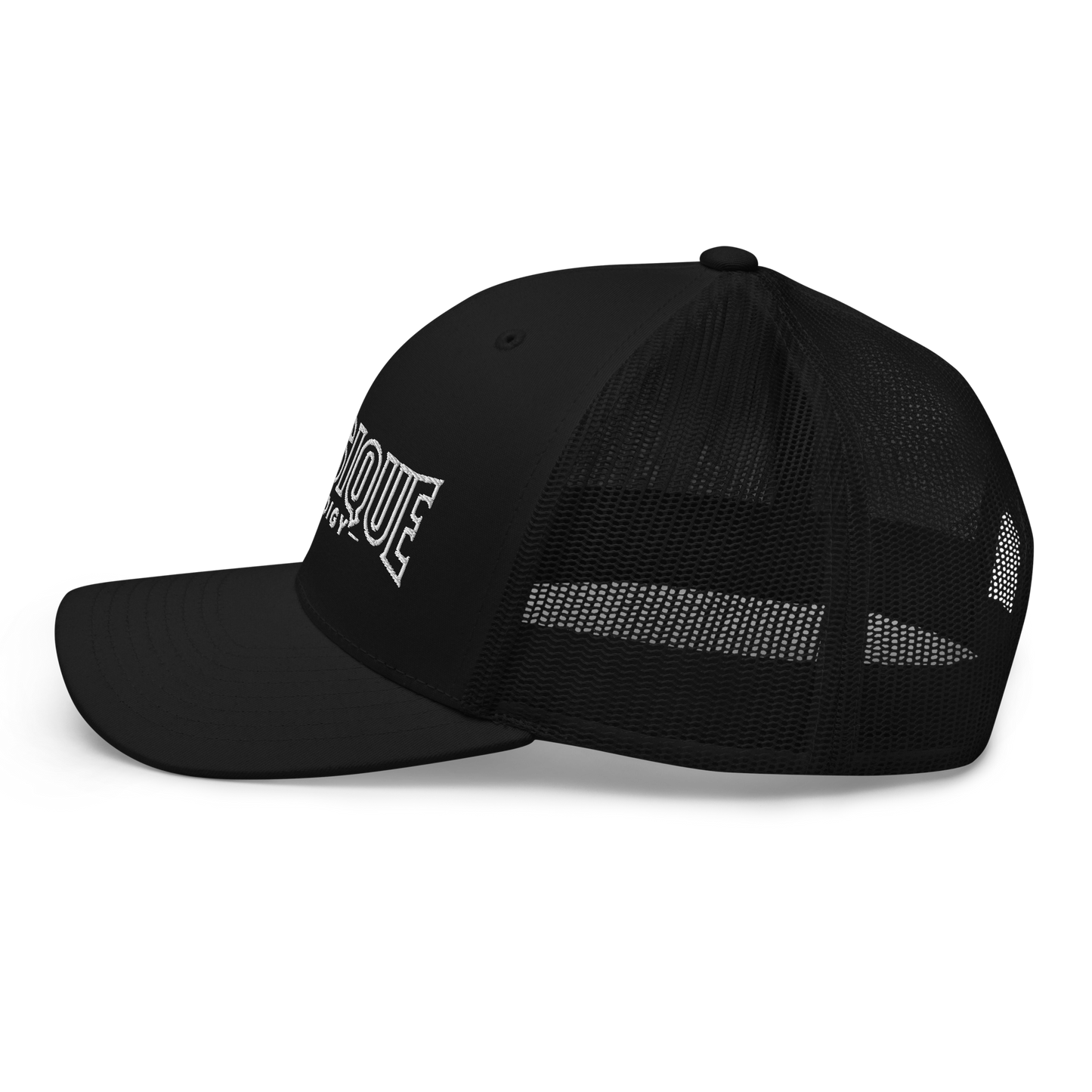 Physique Prodigy Embroidered Snapback Trucker Cap (Black)