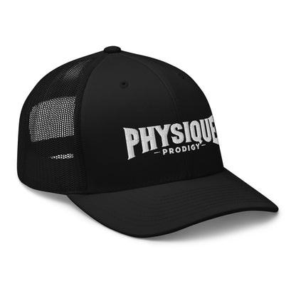 Physique Prodigy Embroidered Snapback Trucker Cap (Black)