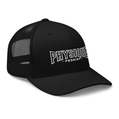 Physique Prodigy Embroidered Snapback Trucker Cap (Black)